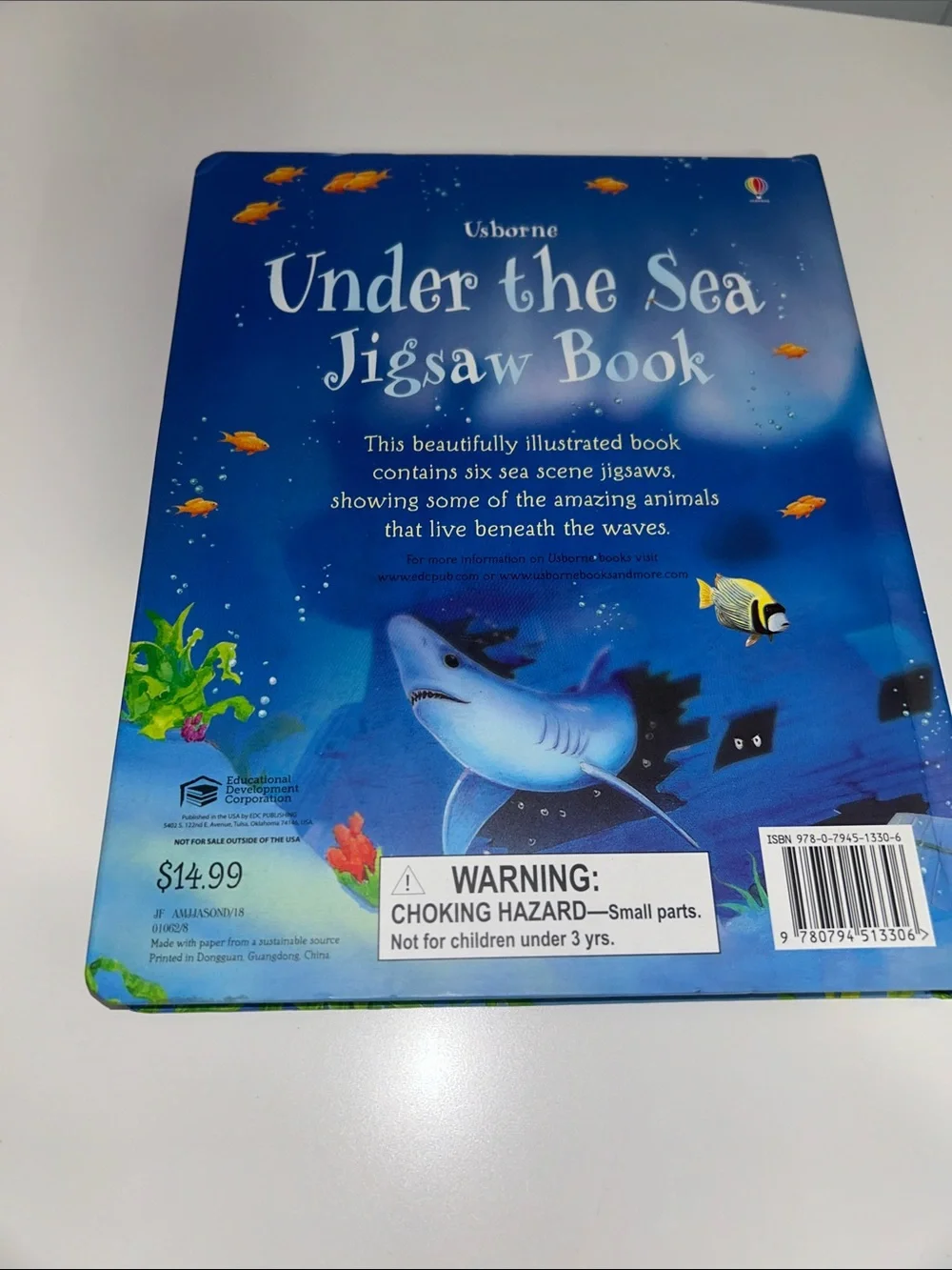 Usborne Under the Sea Jigsaw Large Board Book - Built in Puzzles